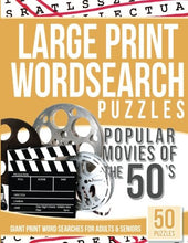 Load image into Gallery viewer, Large Print Wordsearches Puzzles Popular Movies of the 50&#39;s
