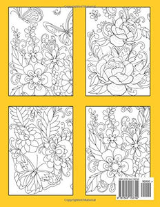 Large Print Adult Coloring Book: Flowers & Easy Designs