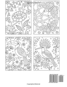 Large Print Animals & Flower Patterns Coloring Book