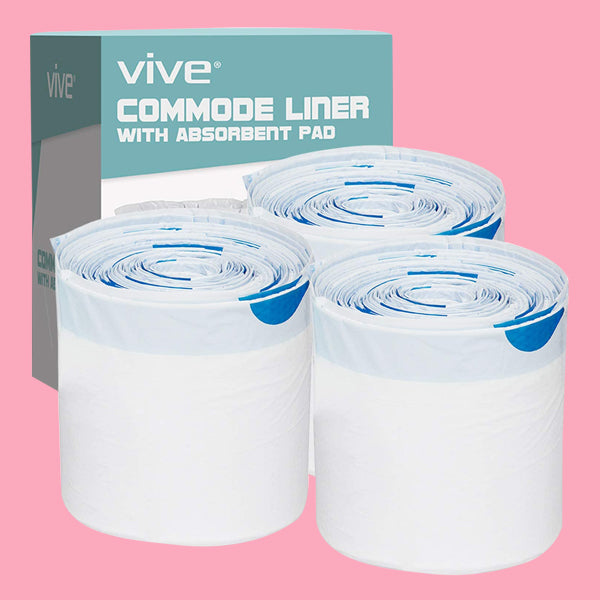 Vive Commode Liners with Absorbent Pad